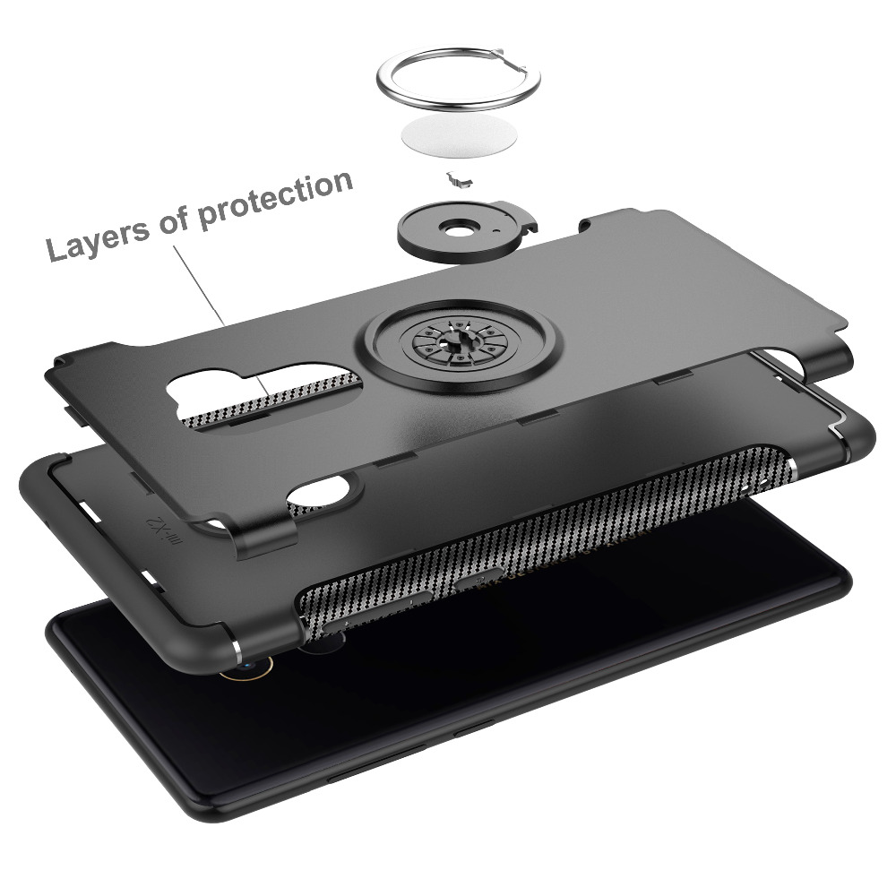 Bakeey-Armor-Shockproof-Magnetic-360deg-Rotation-Ring-Holder-TPU-PC-Protective-Case-For-Xiaomi-Mix-2-1236300-3
