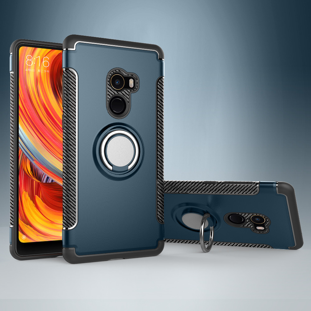 Bakeey-Armor-Shockproof-Magnetic-360deg-Rotation-Ring-Holder-TPU-PC-Protective-Case-For-Xiaomi-Mix-2-1236300-7