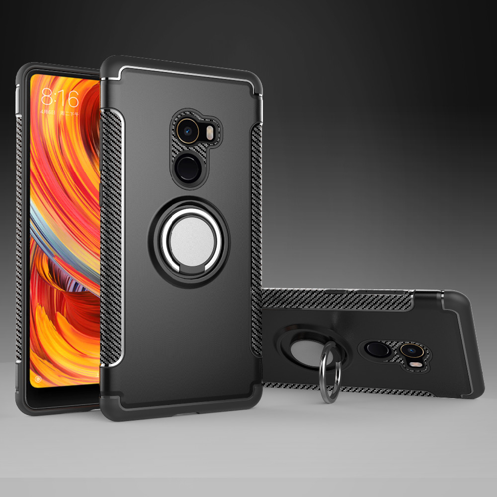 Bakeey-Armor-Shockproof-Magnetic-360deg-Rotation-Ring-Holder-TPU-PC-Protective-Case-For-Xiaomi-Mix-2-1236300-8