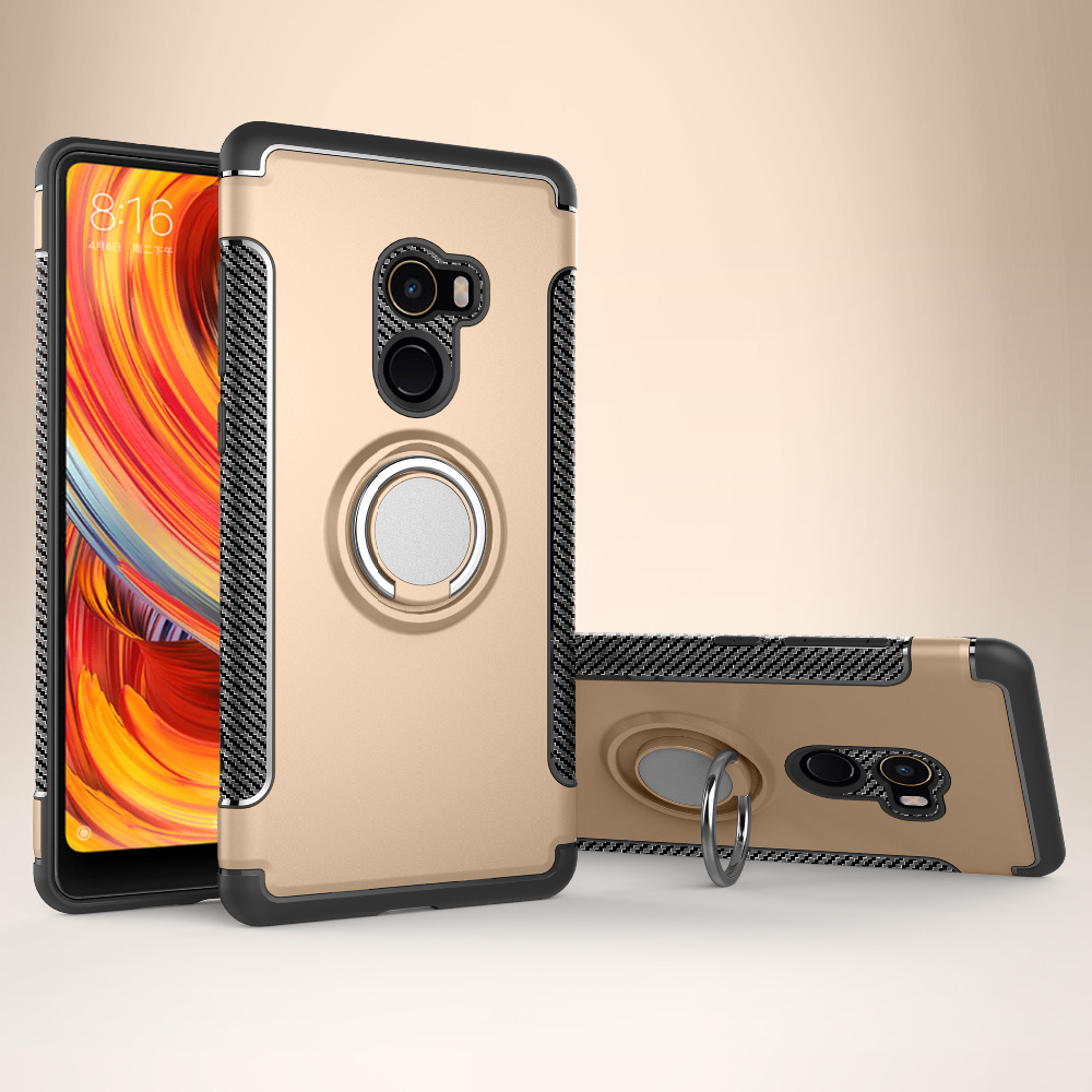 Bakeey-Armor-Shockproof-Magnetic-360deg-Rotation-Ring-Holder-TPU-PC-Protective-Case-For-Xiaomi-Mix-2-1236300-9