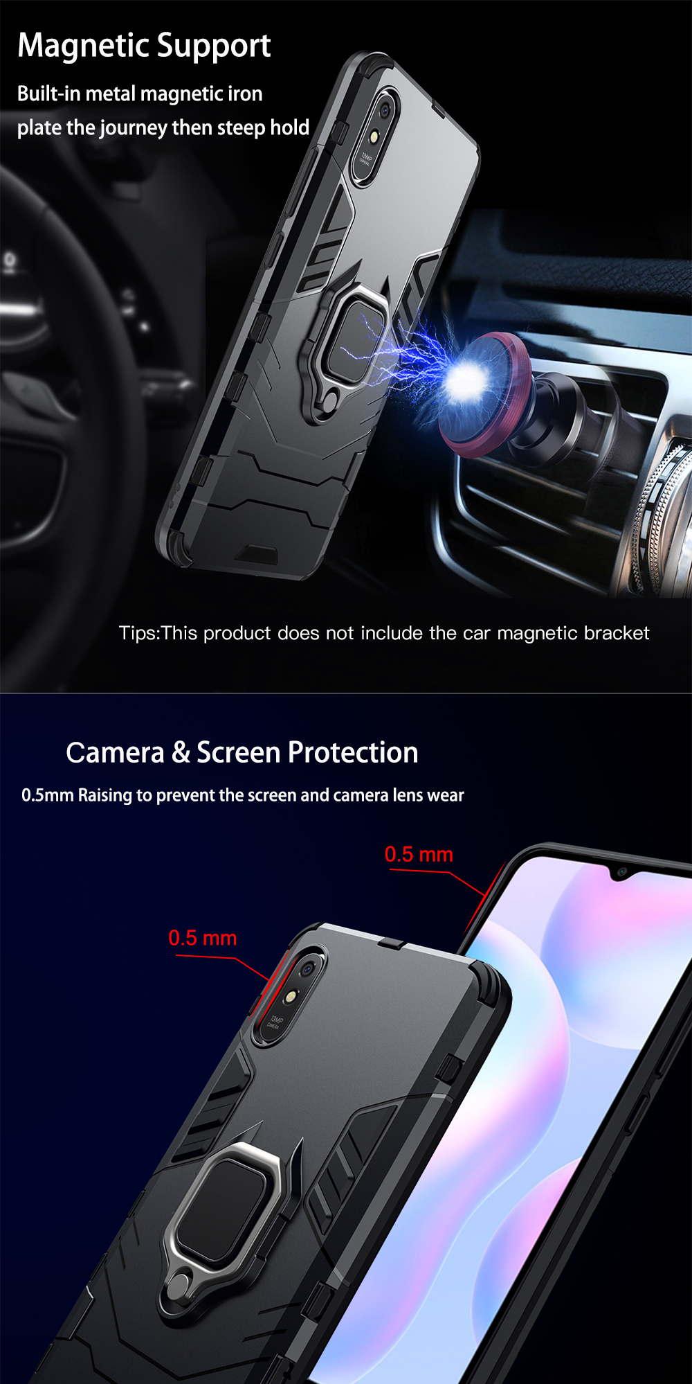 Bakeey-Armor-Shockproof-Magnetic-with-360-Rotation-Finger-Ring-Holder-Stand-PC-Protective-Case-for-X-1733973-3