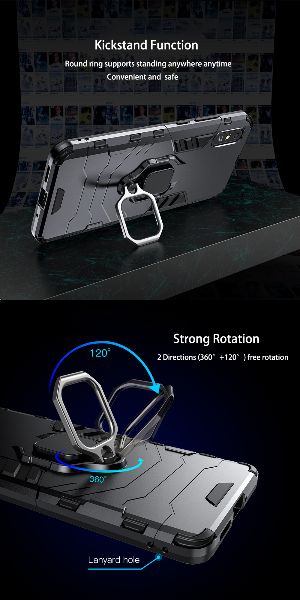 Bakeey-Armor-Shockproof-Magnetic-with-360-Rotation-Finger-Ring-Holder-Stand-PC-Protective-Case-for-X-1733973-4