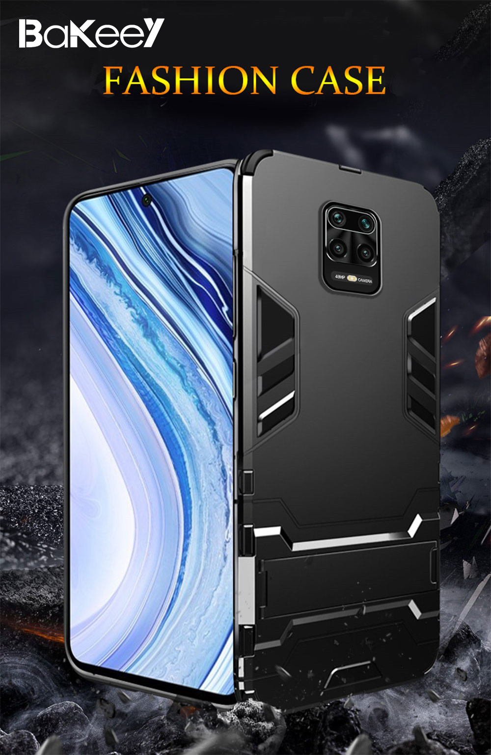 Bakeey-Armor-Shockproof-with-Stand-Holder-Protective-Case-for-Xiaomi-Redmi-Note-9S--Redmi-Note-9-Pro-1676859-1