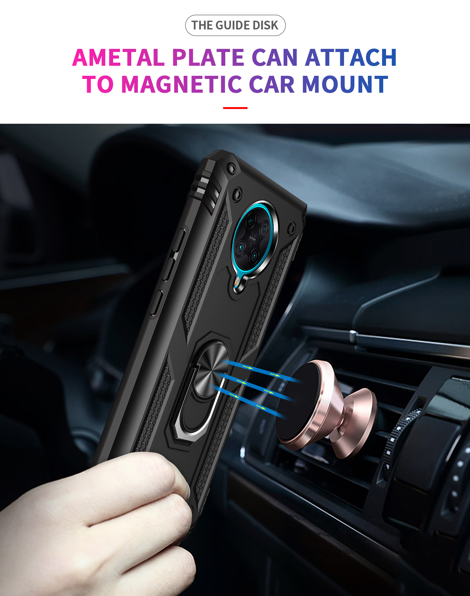 Bakeey-Armor-with-360deg-Degree-Rotatable-Magnetic-Ring-Holder-Shockproof-PC-Protective-Case-for-Poc-1721910-4