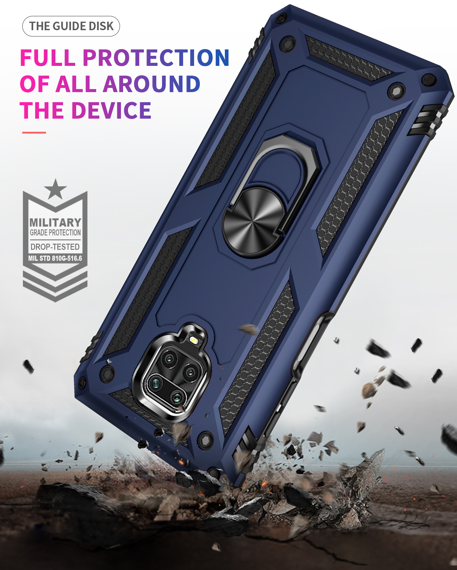 Bakeey-Armor-with-360deg-Degree-Rotatable-Magnetic-Ring-Holder-Shockproof-PC-Protective-Case-for-Xia-1721943-6