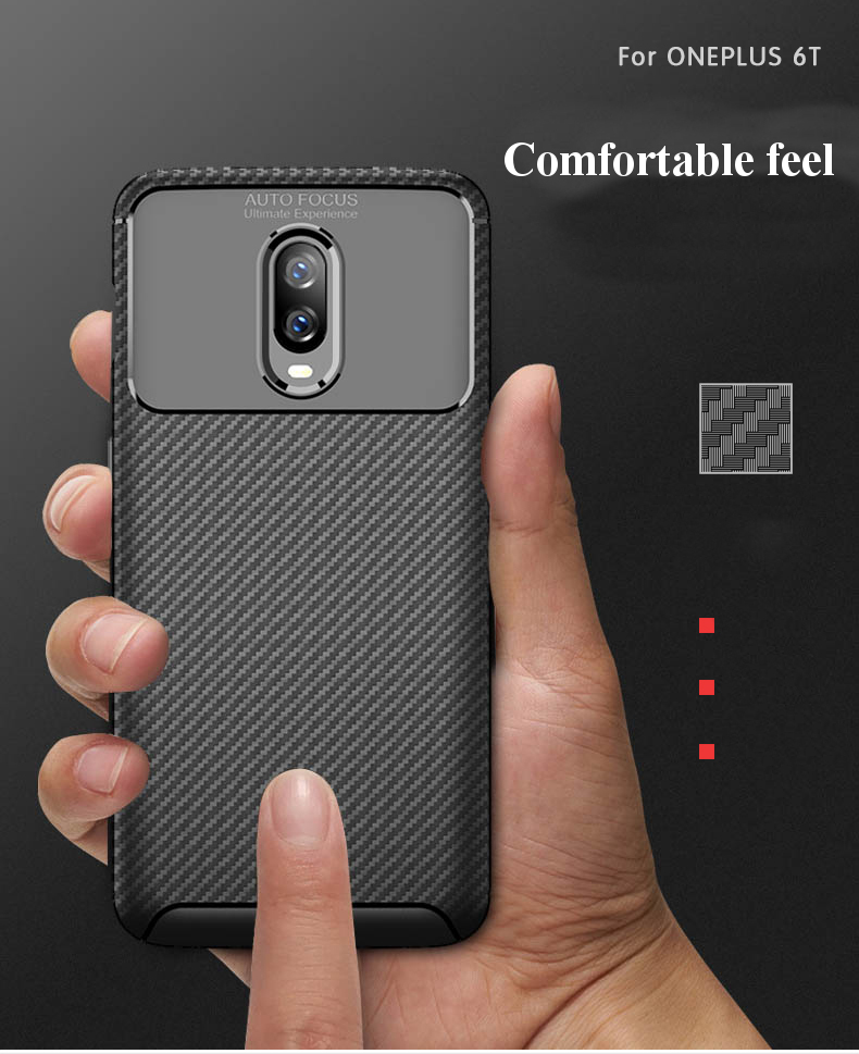 Bakeey-Carbon-Fiber-Shockproof-Soft-TPU-Protective-Case-For-Oneplus-6T--OnePlus-7-1385748-1