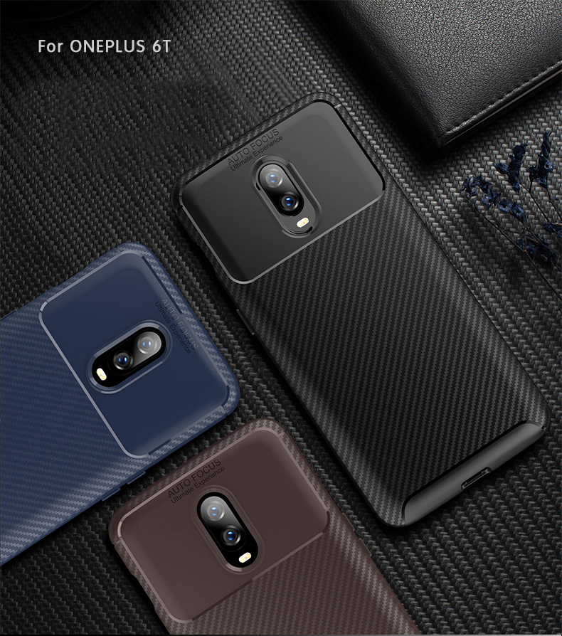 Bakeey-Carbon-Fiber-Shockproof-Soft-TPU-Protective-Case-For-Oneplus-6T--OnePlus-7-1385748-5