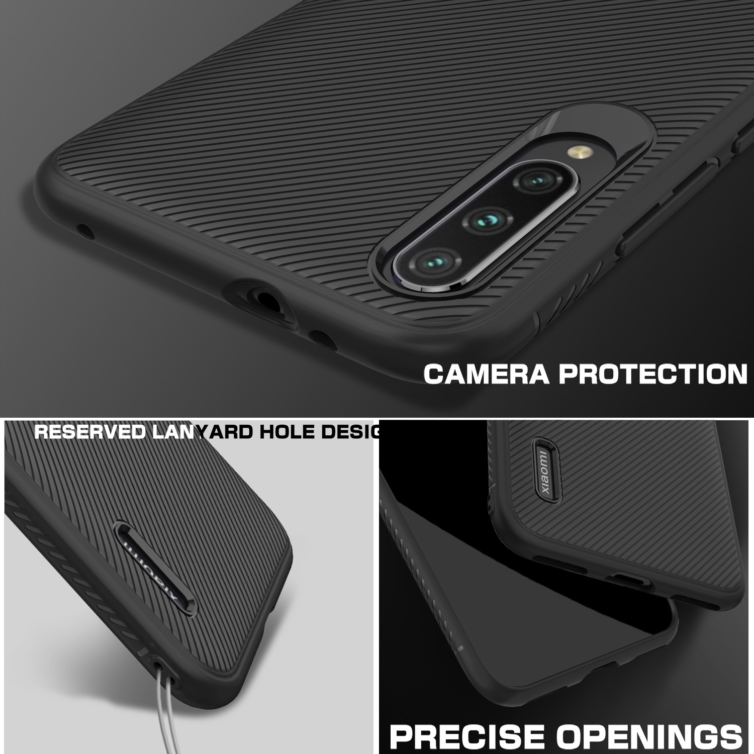 Bakeey-Carbon-Fiber-Texture-Slim-Soft-Silicone-Shockproof-Protective-Case-for-Xiaomi-Mi-A3--Xiaomi-M-1593009-2