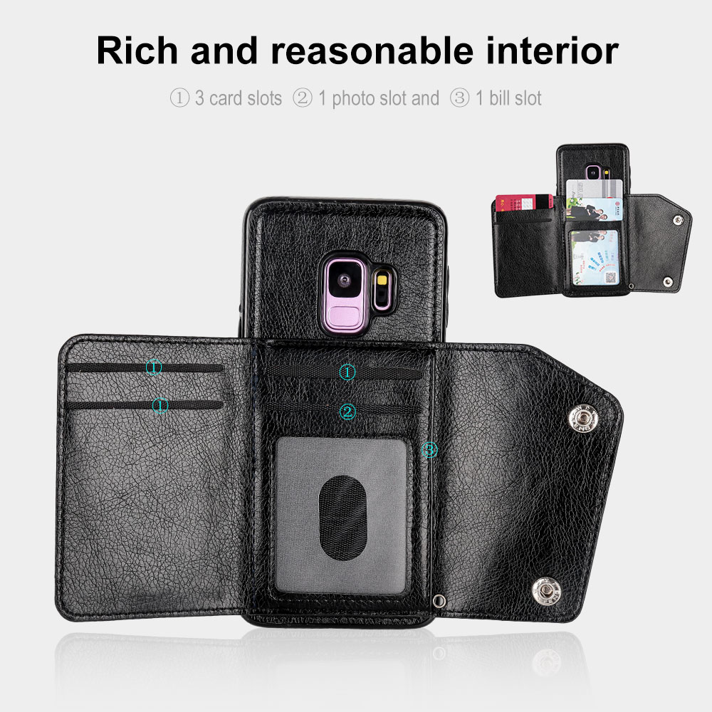 Bakeey-Classic-PU-Leather-Wallet-Card-Slots-Bracket-Protective-Case-for-Samsung-Galaxy-S9-1286867-2