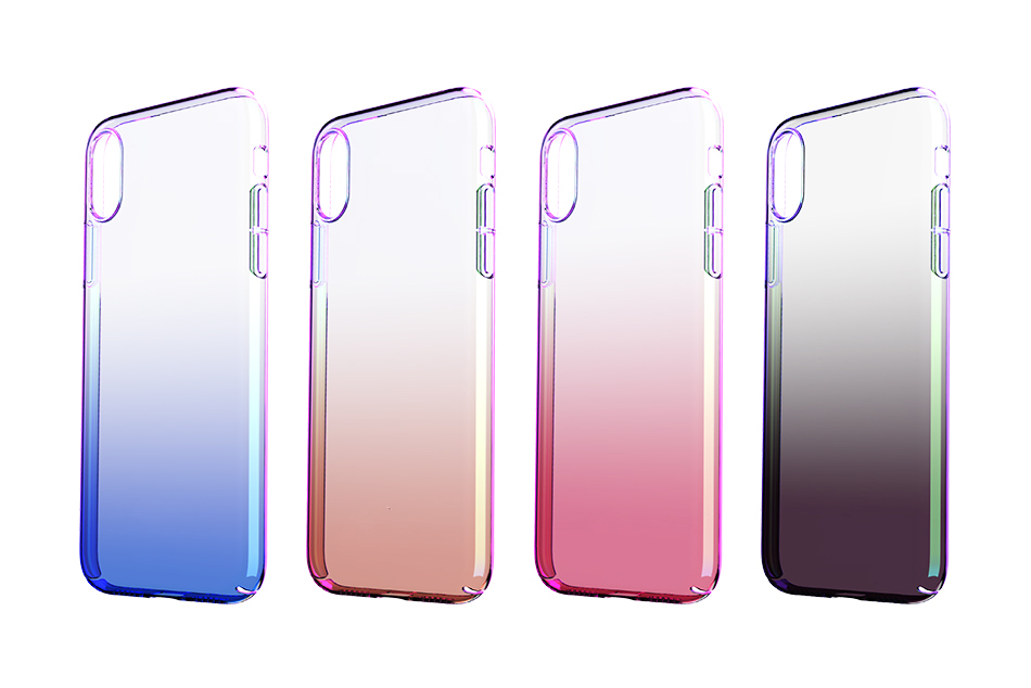 Bakeey-Clear-Gradient-Color-Hard-PC-Case-For-iPhone-X-1219971-3