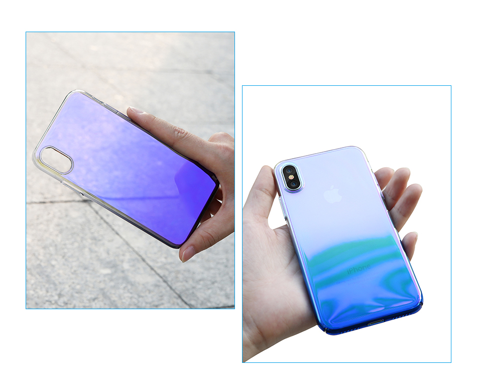 Bakeey-Clear-Gradient-Color-Hard-PC-Case-For-iPhone-X-1219971-5