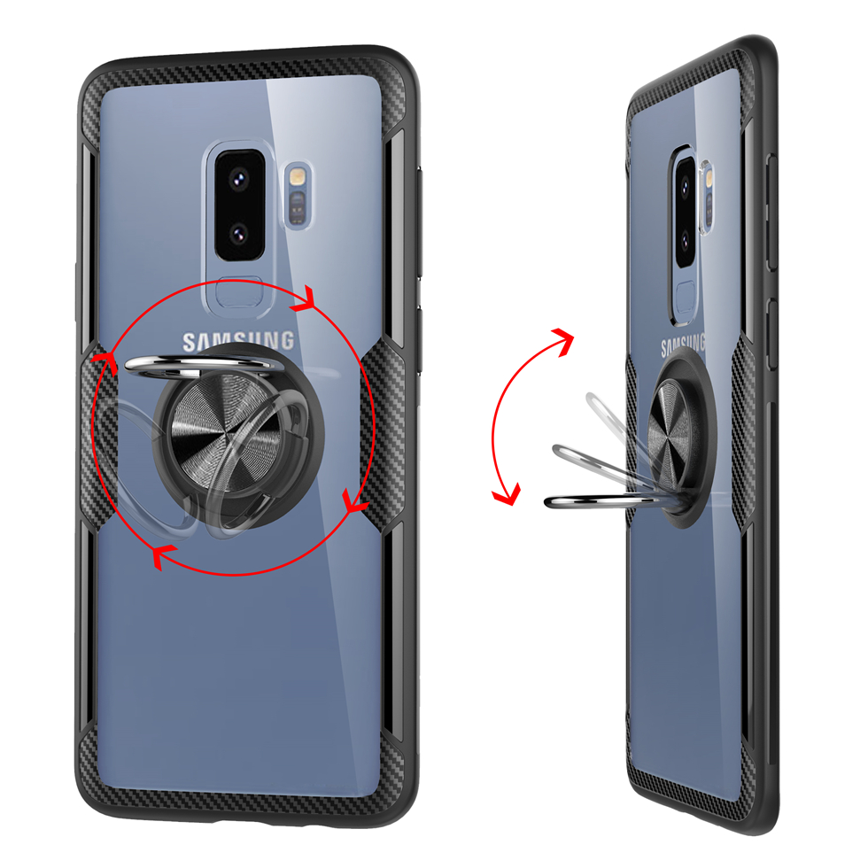 Bakeey-Clear-Ring-Grip-Kickstand-Magnetic-Adsorption-Protective-Case-For-Samsung-Galaxy-S9S9-Plus-1425758-3