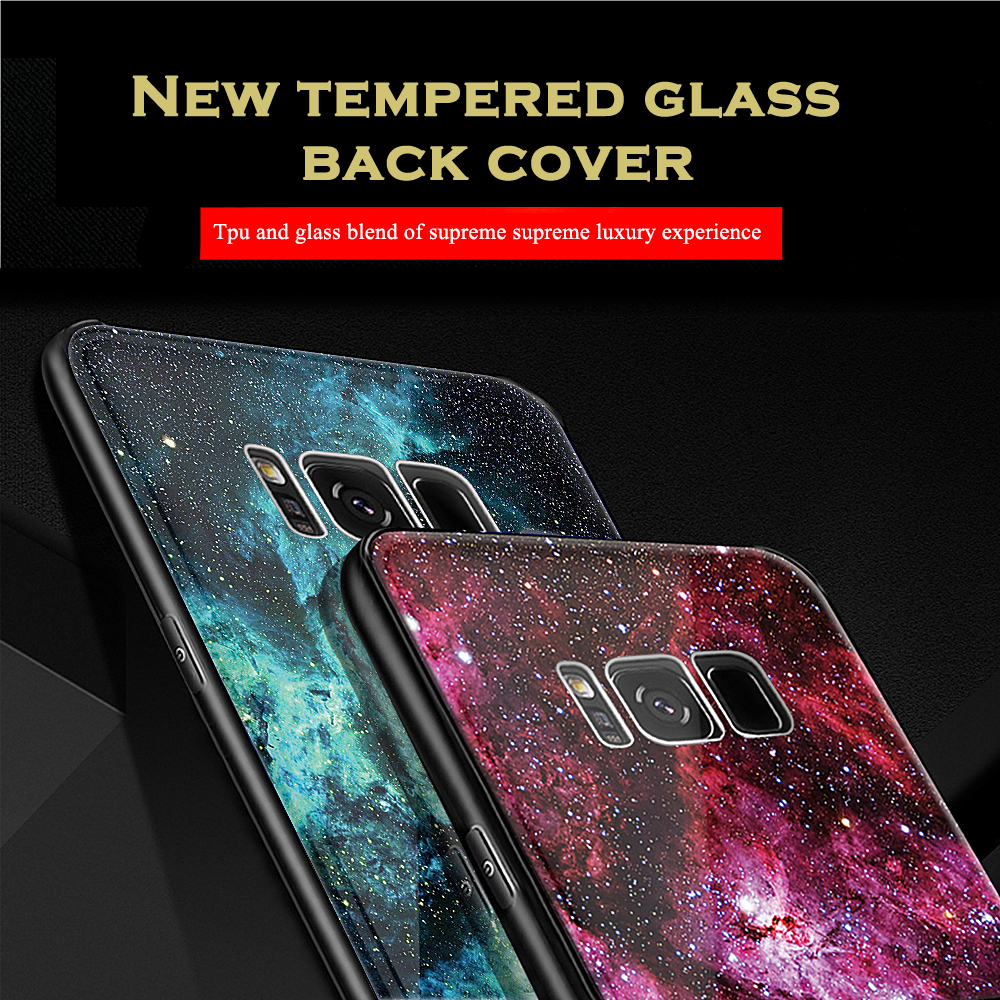 Bakeey-Colorful-Tempered-Glass-Back-TPU-Frame-Case-for-Samsung-Galaxy-S8S8Plus-1260826-1