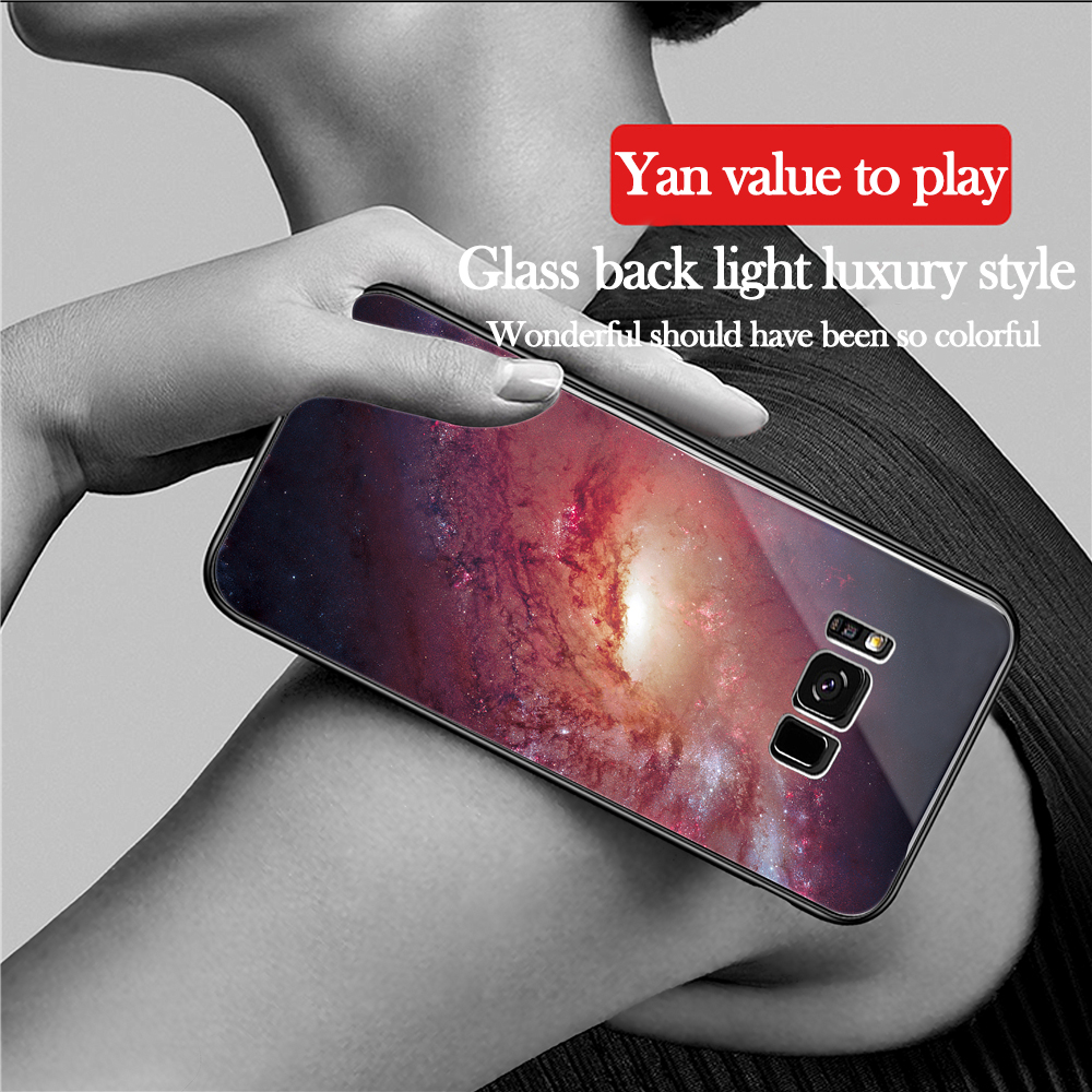 Bakeey-Colorful-Tempered-Glass-Back-TPU-Frame-Case-for-Samsung-Galaxy-S8S8Plus-1260826-2