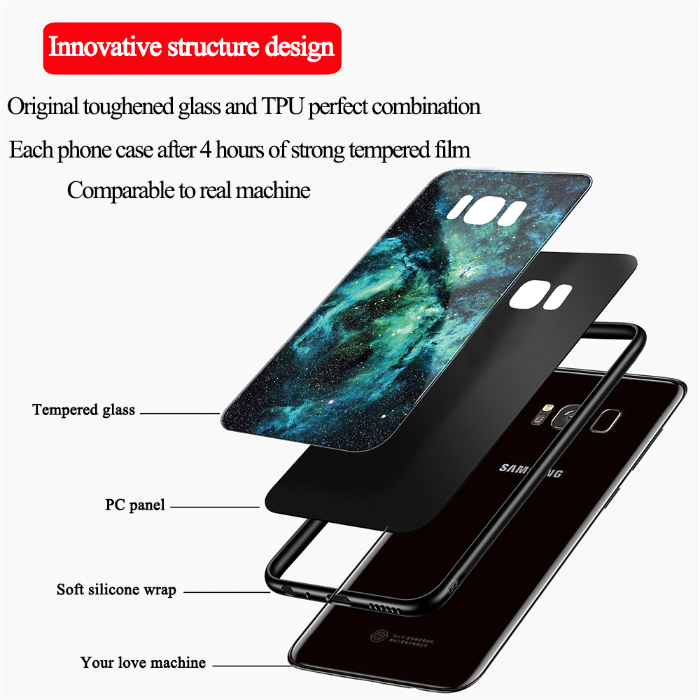 Bakeey-Colorful-Tempered-Glass-Back-TPU-Frame-Case-for-Samsung-Galaxy-S8S8Plus-1260826-3