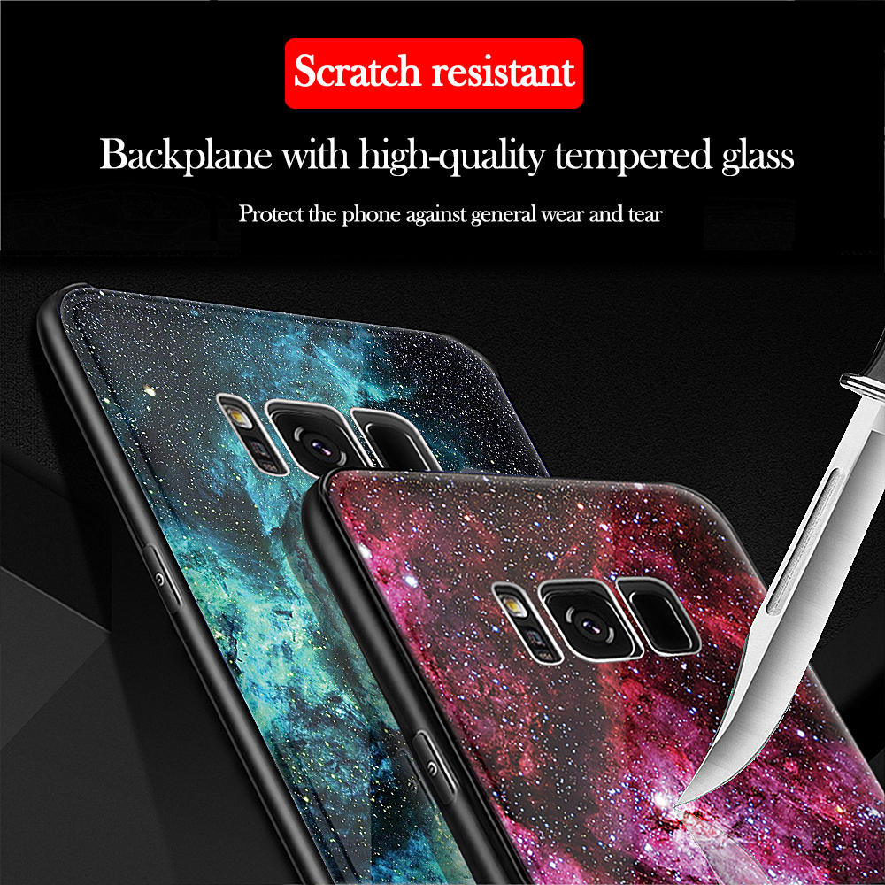 Bakeey-Colorful-Tempered-Glass-Back-TPU-Frame-Case-for-Samsung-Galaxy-S8S8Plus-1260826-4