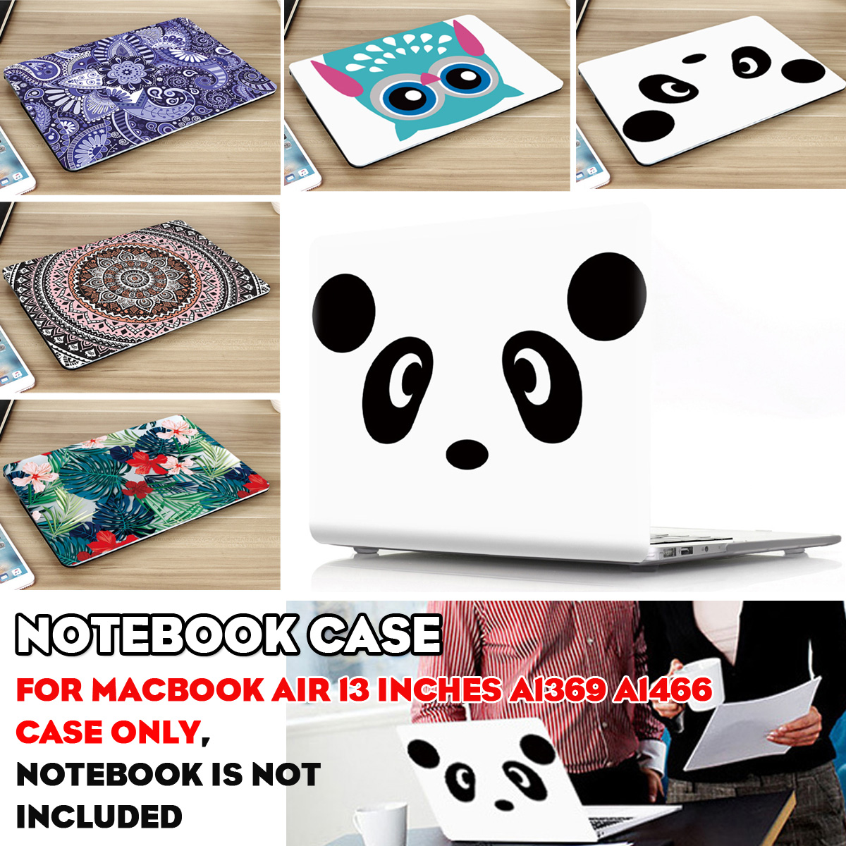 Bakeey-Colour-Cartoon-Printing-Shell-Upper-Cover-and-Bottom-Laptop-Tablet-Protective-Case-for-Macboo-1634635-1