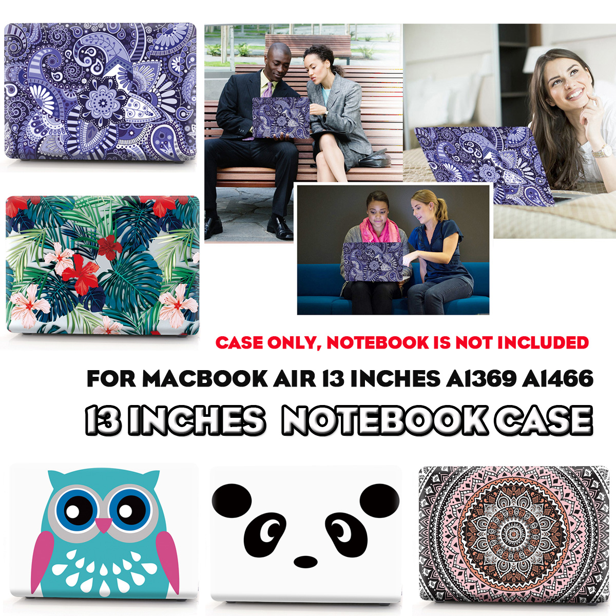 Bakeey-Colour-Cartoon-Printing-Shell-Upper-Cover-and-Bottom-Laptop-Tablet-Protective-Case-for-Macboo-1634635-2