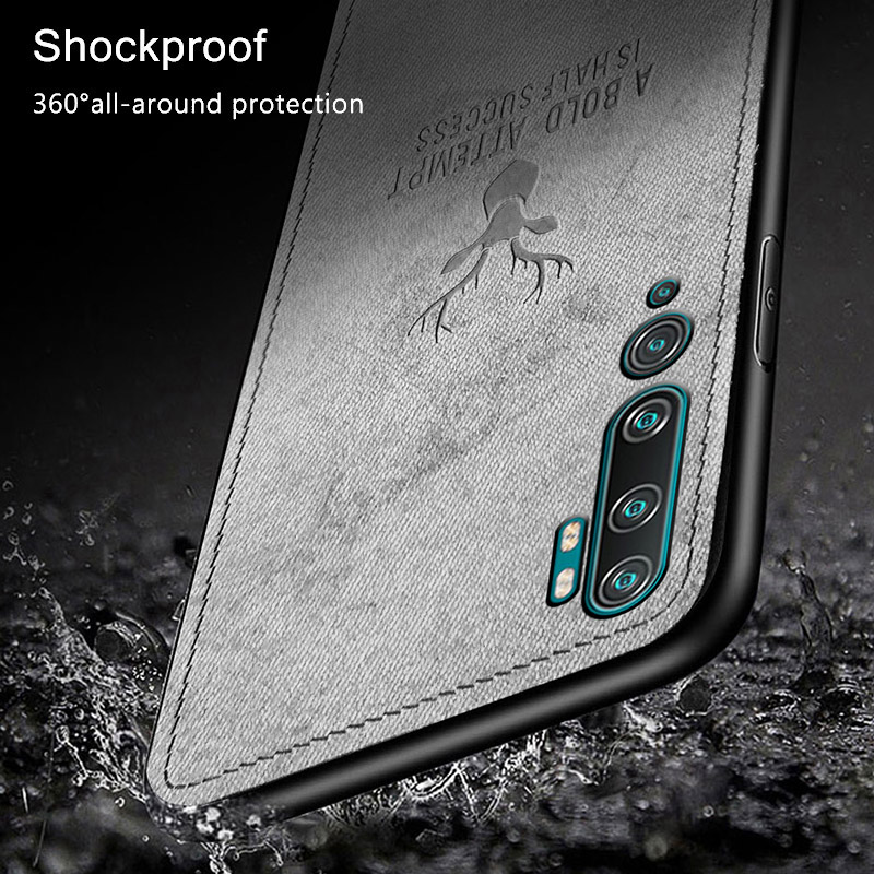 Bakeey-Deer-Luxury-Canvas-Cloth-Shockproof-Anti-fingerprint-Protective-Case-for-Xiaomi-Mi-Note-10--X-1629884-3