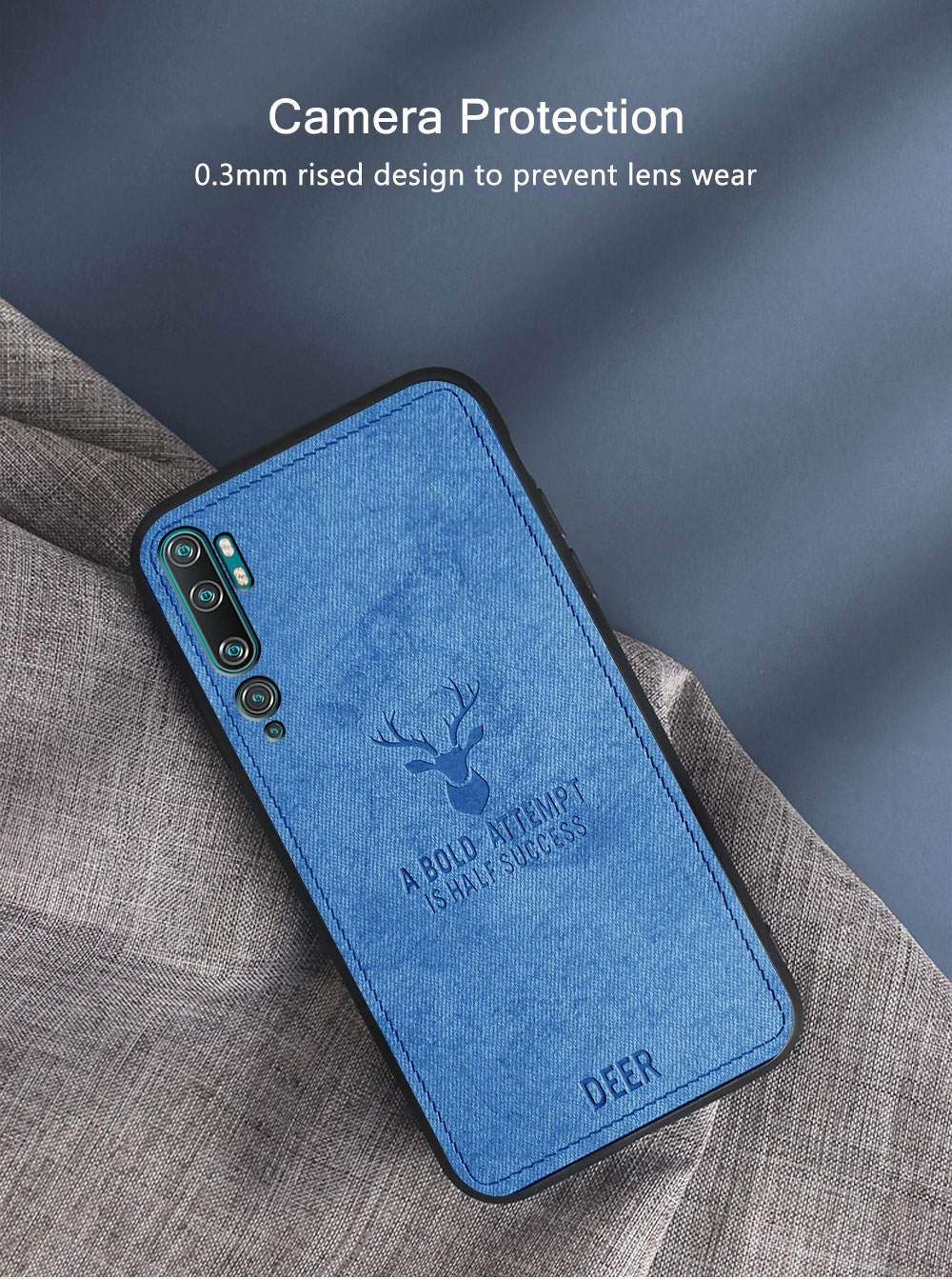 Bakeey-Deer-Luxury-Canvas-Cloth-Shockproof-Anti-fingerprint-Protective-Case-for-Xiaomi-Mi-Note-10--X-1629884-8