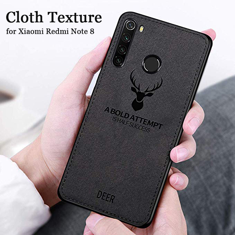 Bakeey-Deer-Luxury-Canvas-Cloth-Shockproof-Anti-fingerprint-Protective-Case-for-Xiaomi-Redmi-Note-8--1586221-1