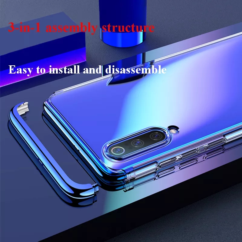 Bakeey-Detachable-2-in-1-Shockproof-Plating-Transparent-Hard-PC-Protective-Case-for-Xiaomi-Mi9--Mi-9-1509219-1