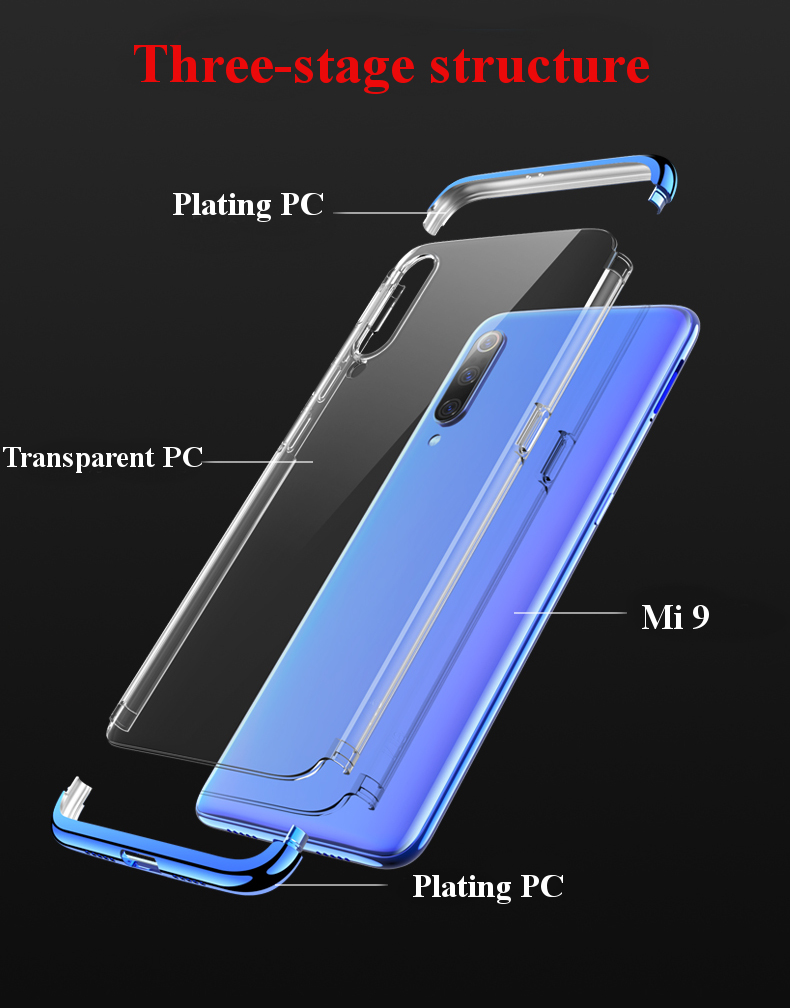 Bakeey-Detachable-2-in-1-Shockproof-Plating-Transparent-Hard-PC-Protective-Case-for-Xiaomi-Mi9--Mi-9-1509219-2