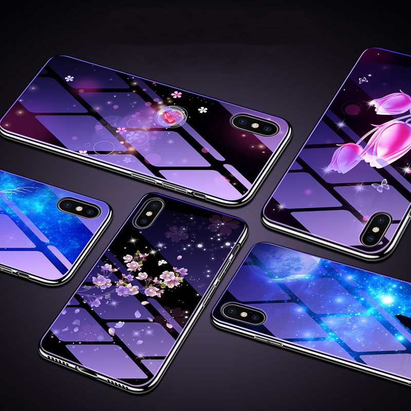 Bakeey-Electroplated-Blu-Ray-Tempered-Glass-Soft-TPU-Edge-Protective-Case-For-Xiaomi-Mi8-Mi-8-1427542-1