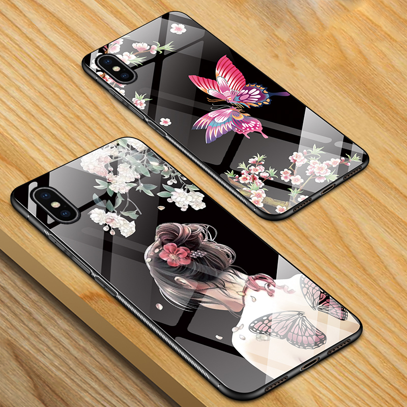 Bakeey-Fashion-Pattern-Tempered-Glass-Protective-Case-For-iPhone-XS-Max-1391542-2