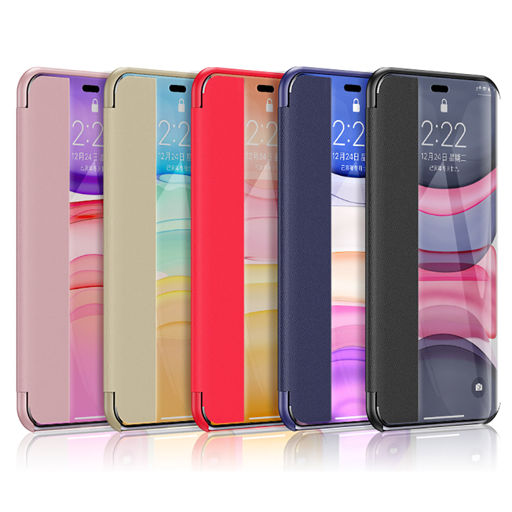 Bakeey-Flip-Bumper-Window-View-with-Foldable-Stand-PU-Leather-Protective-Case-for-iPhone-XR-1630898-11