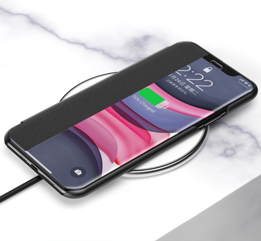 Bakeey-Flip-Bumper-Window-View-with-Foldable-Stand-PU-Leather-Protective-Case-for-iPhone-XR-1630898-10