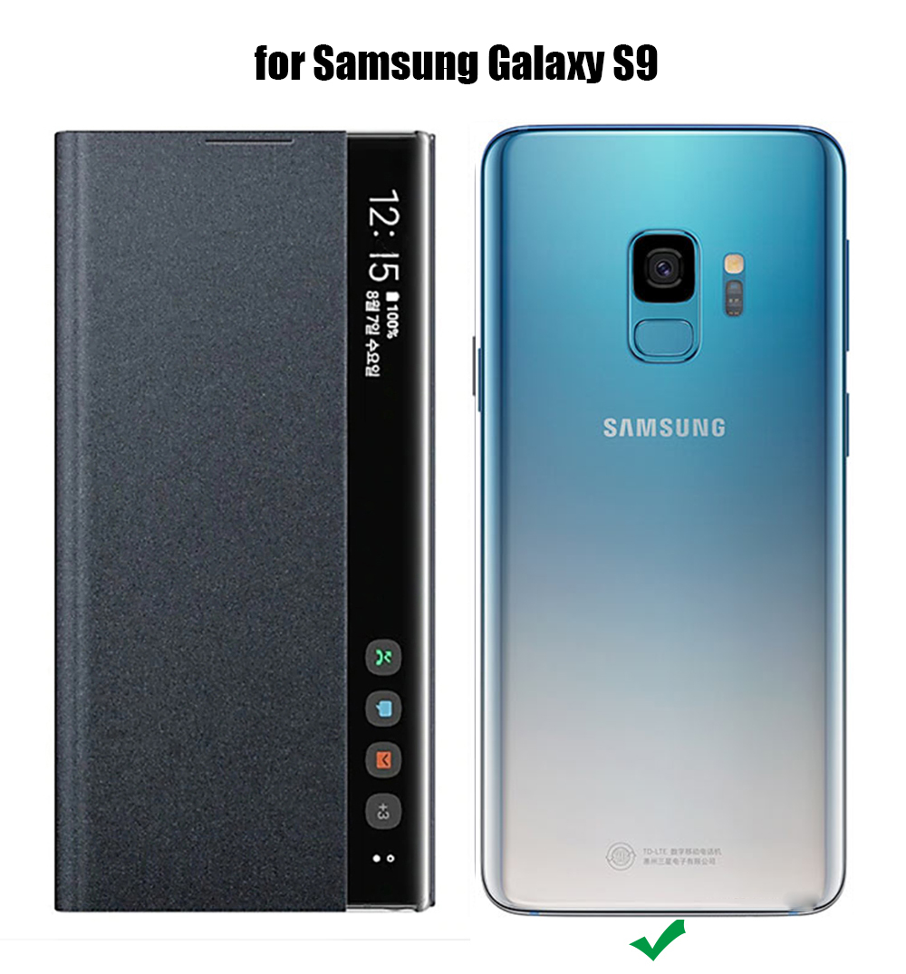 Bakeey-Foldable-Flip-Smart-Sleep-Window-View-Stand-PU-Leather-Protective-Case-for-Samsung-Galaxy-S9-1620288-1
