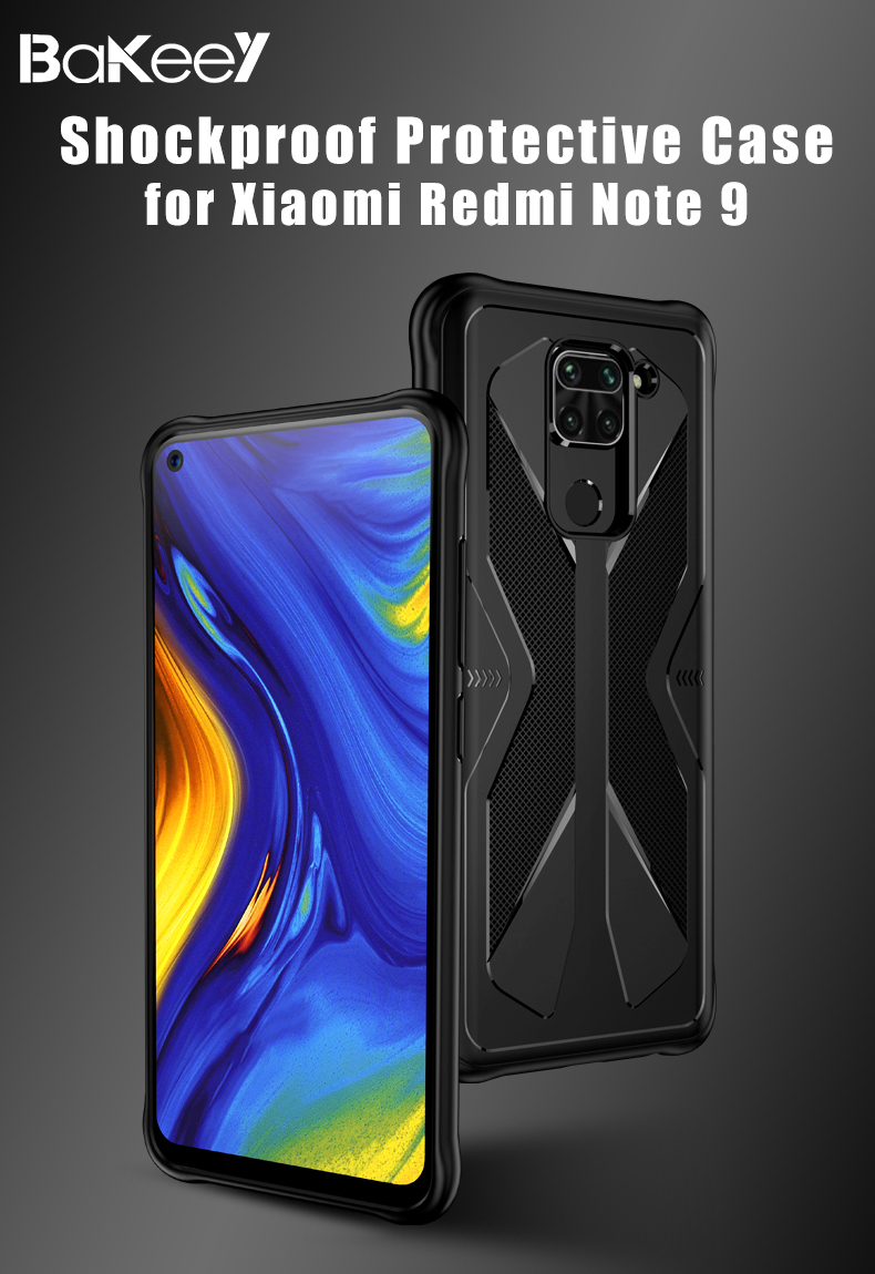Bakeey-For-Xiaomi-Redmi-Note-9-Case-Armor-Shockproof-Anti-fingerprint-Anti-sweat-TPU-Soft-Protective-1689748-1