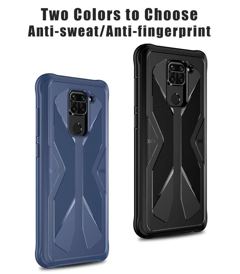 Bakeey-For-Xiaomi-Redmi-Note-9-Case-Armor-Shockproof-Anti-fingerprint-Anti-sweat-TPU-Soft-Protective-1689748-2