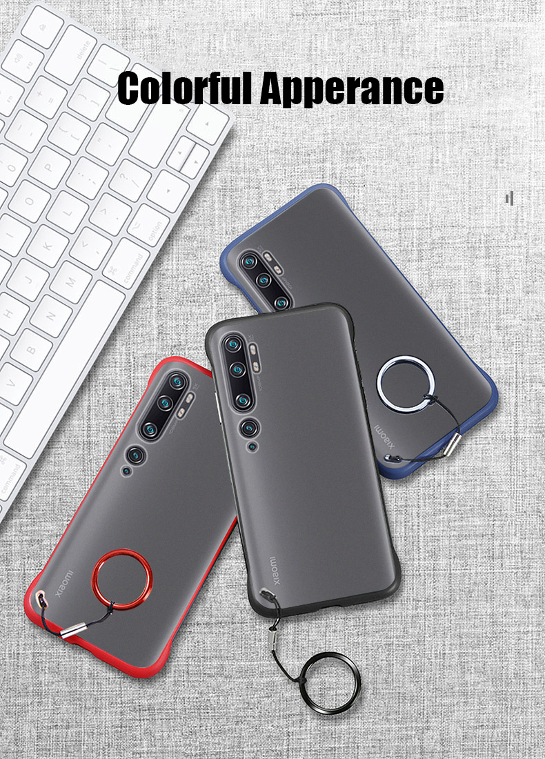 Bakeey-Frameless-Ultra-Thin-Matte-With-Finger-Ring-Hard-PC-Protective-Case-for-Xiaomi-Mi-Note-10--Xi-1607303-1