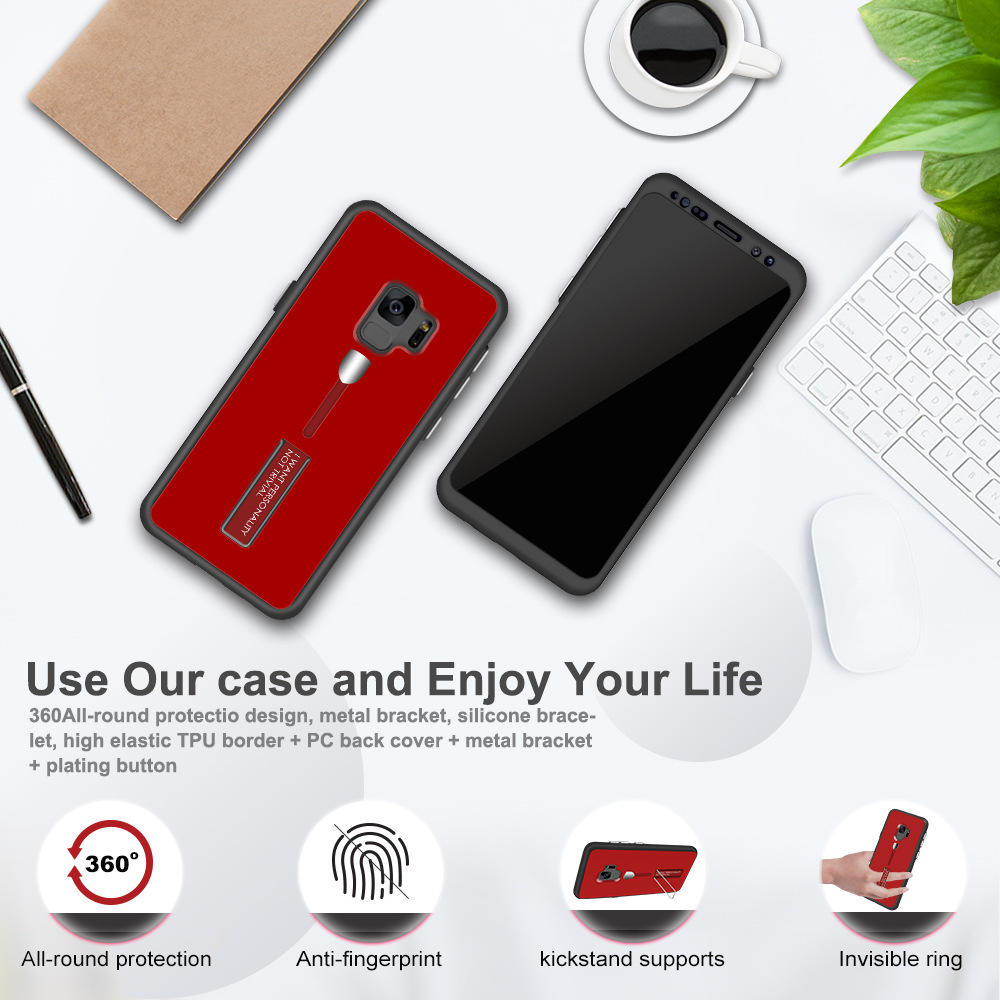 Bakeey-Full-Body-Front--Back-Cover-Strap-Grip-Kickstand-Case-For-Samsung-Galaxy-S9S9-Plus-1270448-1