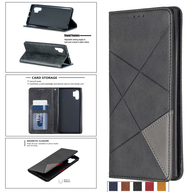 Bakeey-Geometric-business-Magnetic-Buckle-Holster-Flip-Stand-Protective-Case-For-Xiaomi-Redmi-Note-8-1629577-1