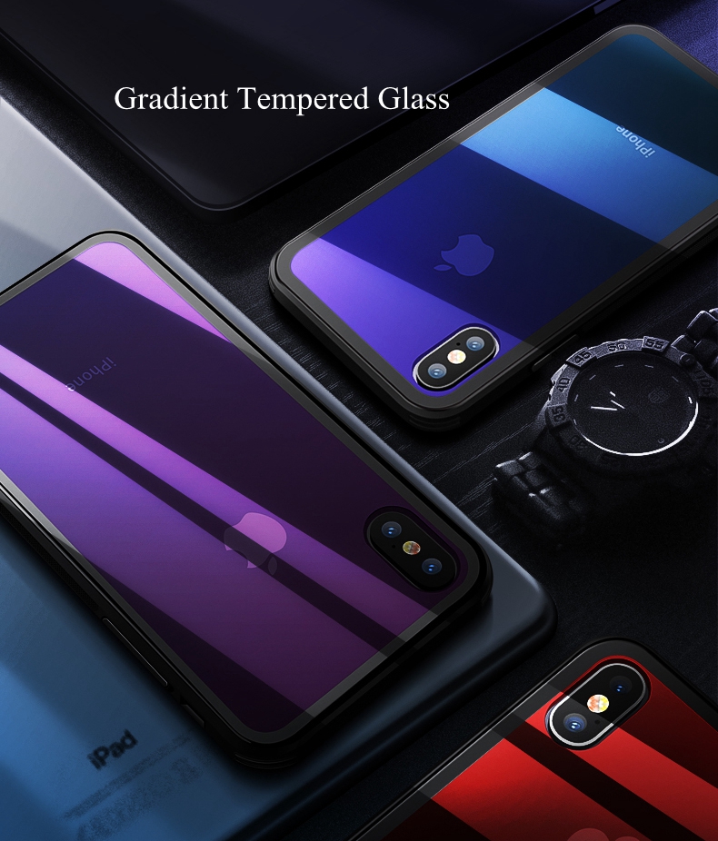 Bakeey-Gradient-Color-Scratch-Resistant-Tempered-Glass-Protective-Case-For-iPhone-X88-Plus77-Plus6s6-1336218-1