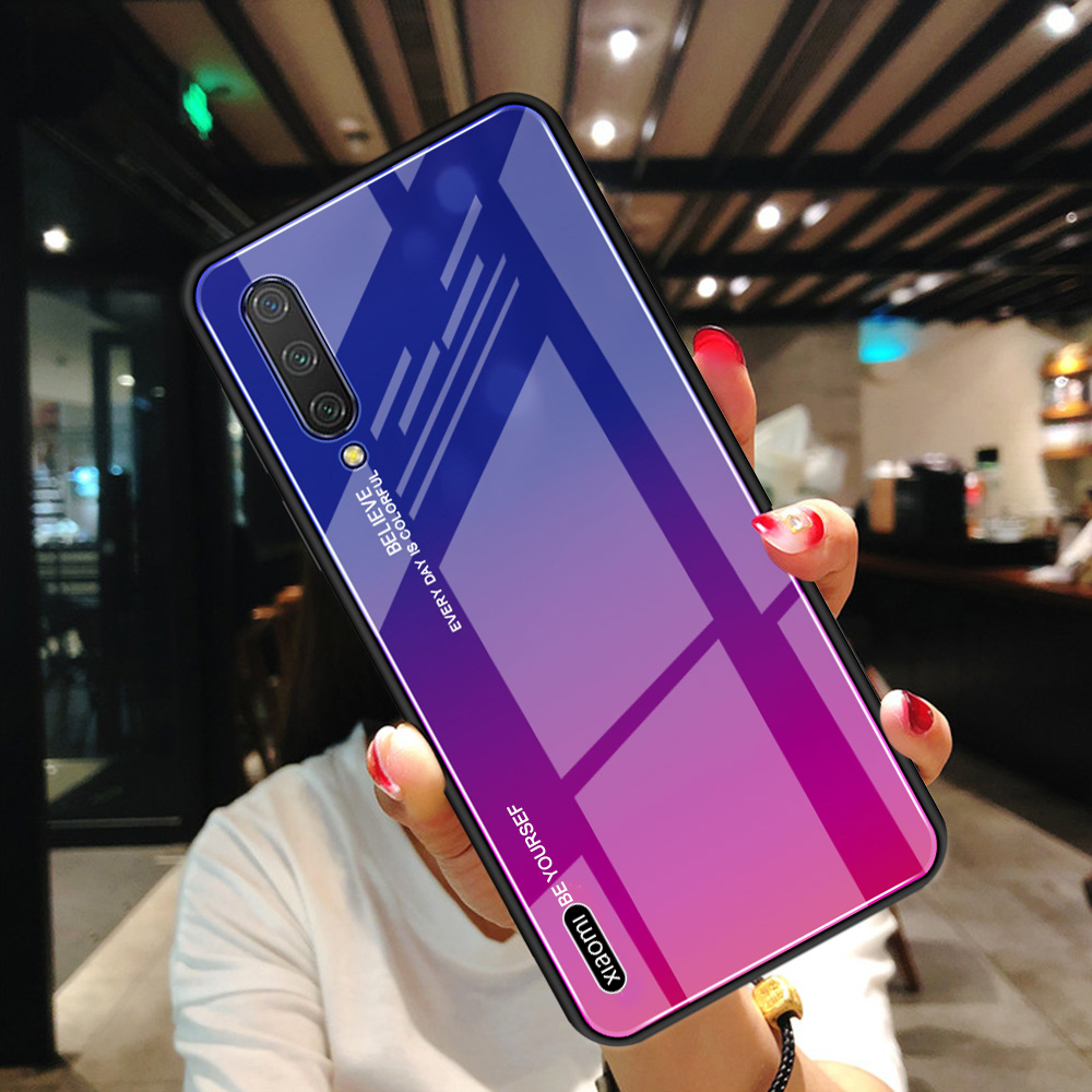 Bakeey-Gradient-Color-Tempered-Glass--Soft-TPU-Back-Cover-Protective-Case-for-Xiaomi-Mi-A3--Xiaomi-M-1558979-3