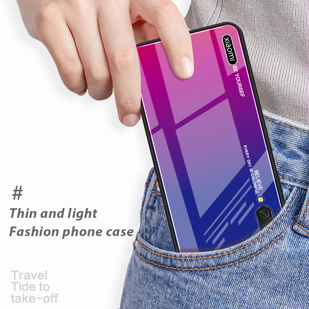 Bakeey-Gradient-Color-Tempered-Glass--Soft-TPU-Back-Cover-Protective-Case-for-Xiaomi-Mi-A3--Xiaomi-M-1558979-6