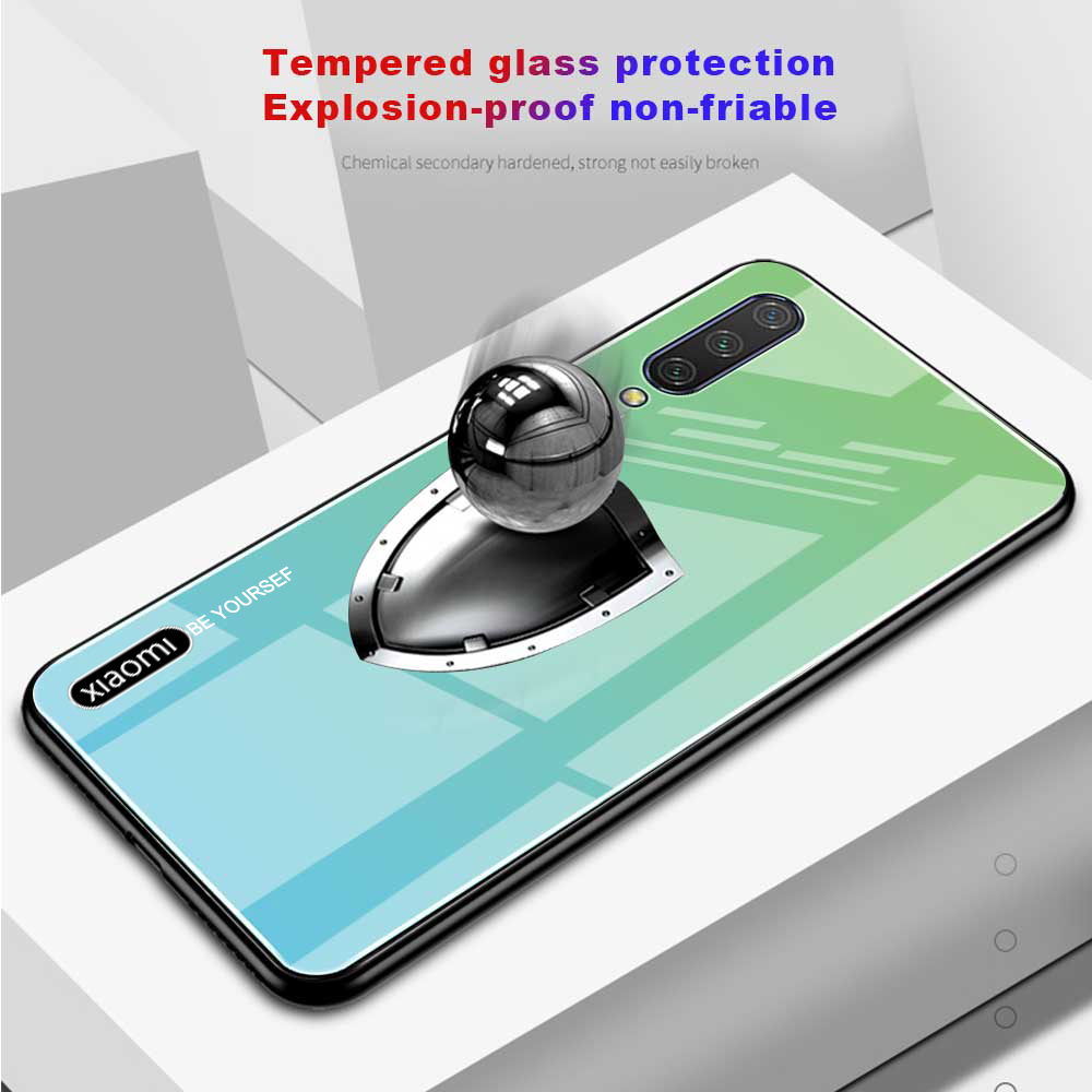 Bakeey-Gradient-Color-Tempered-Glass--Soft-TPU-Back-Cover-Protective-Case-for-Xiaomi-Mi-A3--Xiaomi-M-1558979-9