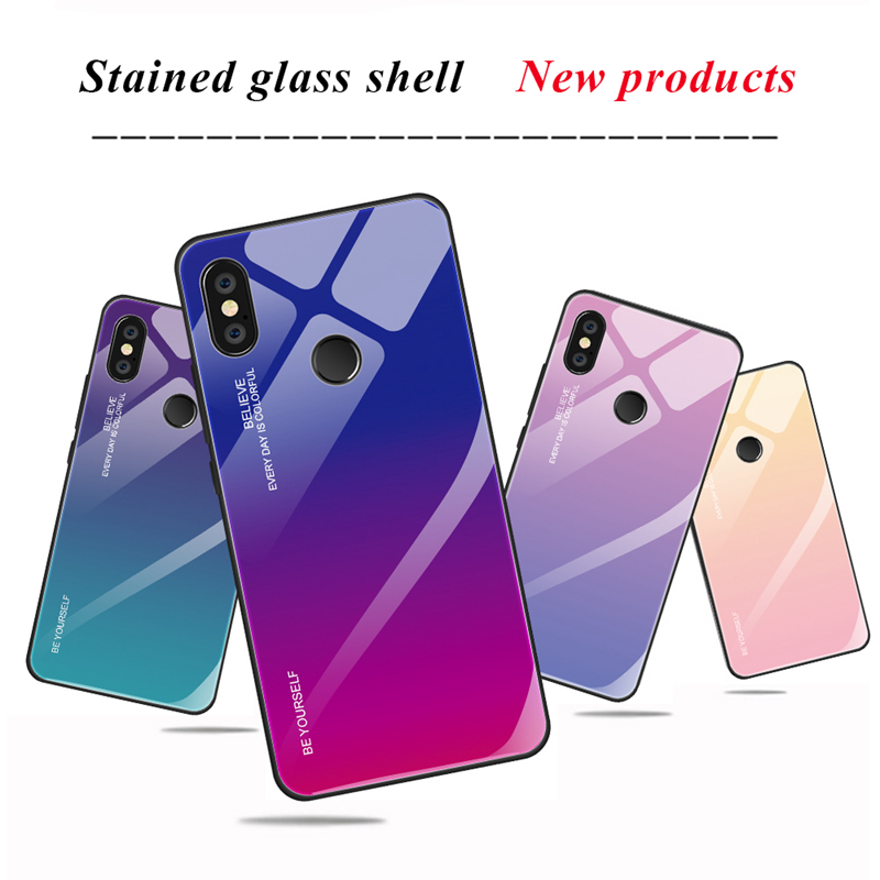 Bakeey-Gradient-Color-Tempered-Glass--Soft-TPU-Back-Cover-Protective-Case-for-Xiaomi-Redmi-6-Pro--Xi-1526321-1