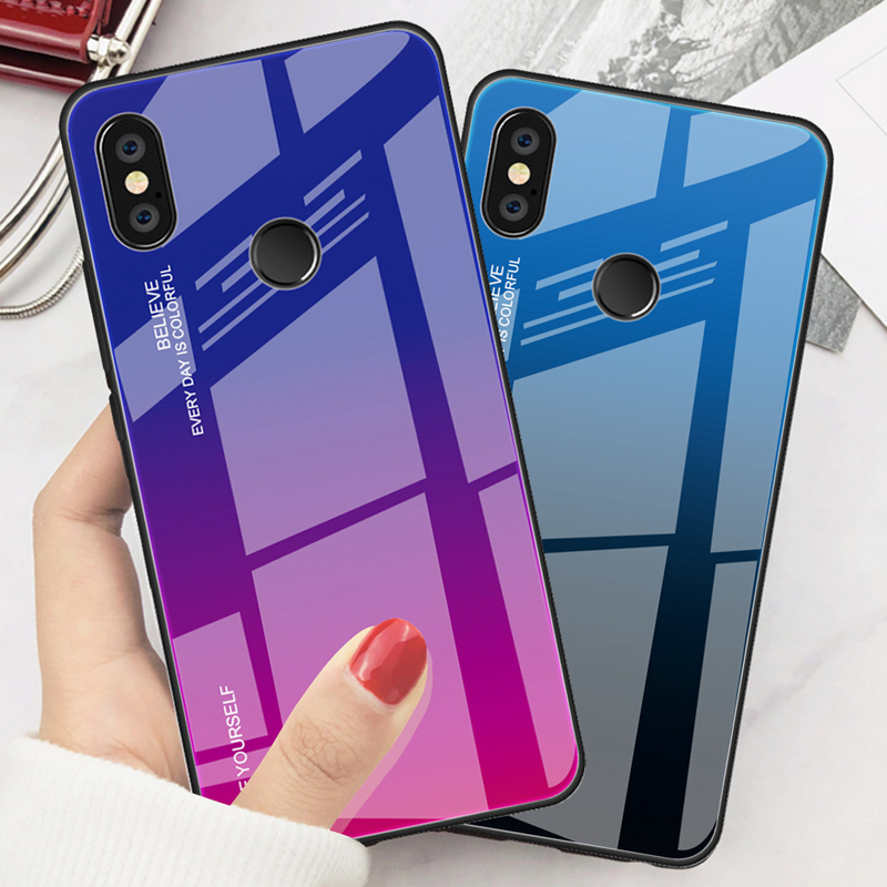 Bakeey-Gradient-Color-Tempered-Glass--Soft-TPU-Back-Cover-Protective-Case-for-Xiaomi-Redmi-6-Pro--Xi-1526321-2