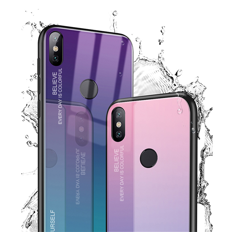 Bakeey-Gradient-Color-Tempered-Glass--Soft-TPU-Back-Cover-Protective-Case-for-Xiaomi-Redmi-6-Pro--Xi-1526321-3