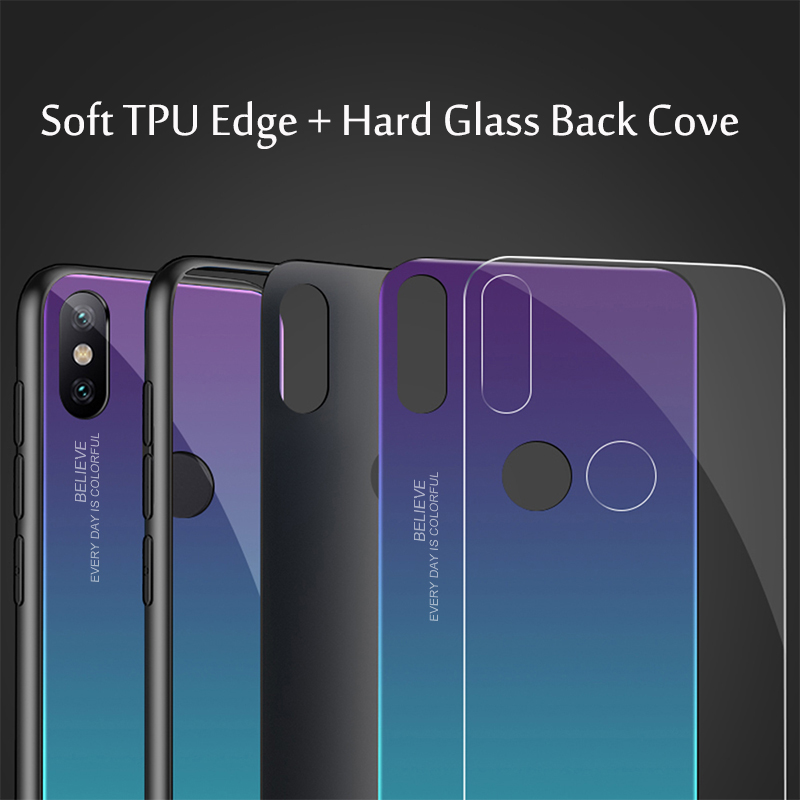 Bakeey-Gradient-Color-Tempered-Glass--Soft-TPU-Back-Cover-Protective-Case-for-Xiaomi-Redmi-6-Pro--Xi-1526321-4