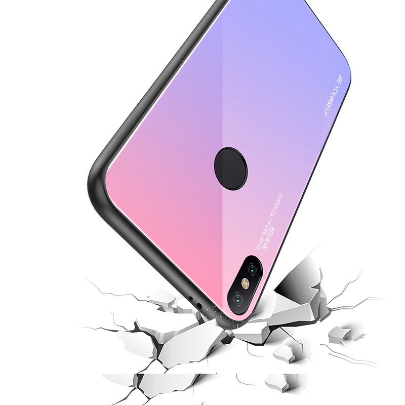 Bakeey-Gradient-Color-Tempered-Glass--Soft-TPU-Back-Cover-Protective-Case-for-Xiaomi-Redmi-6-Pro--Xi-1526321-7