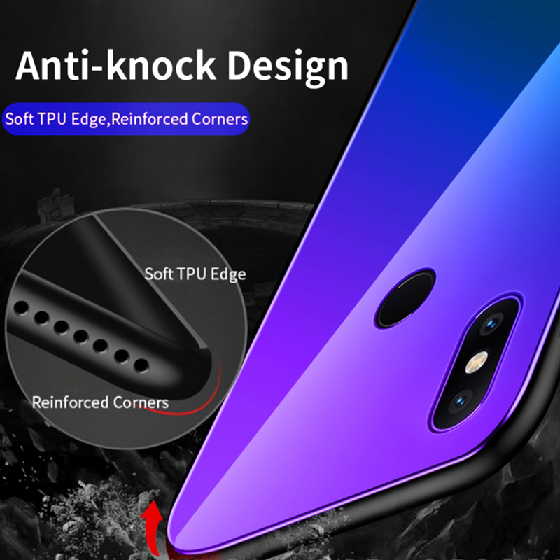Bakeey-Gradient-Color-Tempered-Glass--Soft-TPU-Back-Cover-Protective-Case-for-Xiaomi-Redmi-6-Pro--Xi-1526321-8
