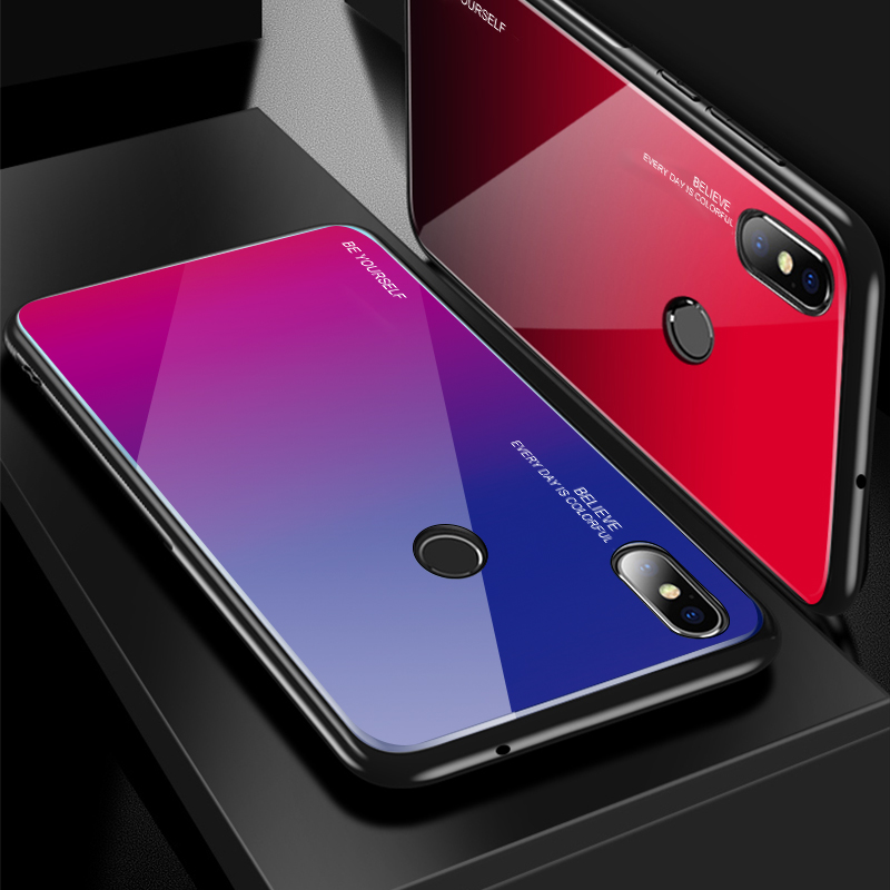 Bakeey-Gradient-Color-Tempered-Glass--Soft-TPU-Back-Cover-Protective-Case-for-Xiaomi-Redmi-6-Pro--Xi-1526321-10