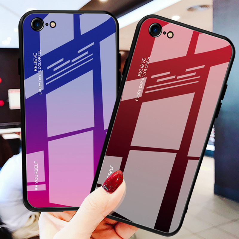 Bakeey-Gradient-Color-Tempered-Glass-Shockproof-Scratch-Resistant-Protective-Case-for-iPhone-SE-2020-1679343-12