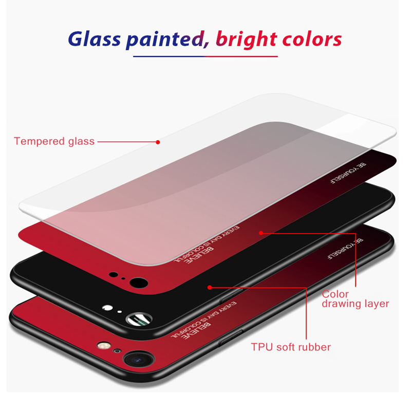 Bakeey-Gradient-Color-Tempered-Glass-Shockproof-Scratch-Resistant-Protective-Case-for-iPhone-SE-2020-1679343-4